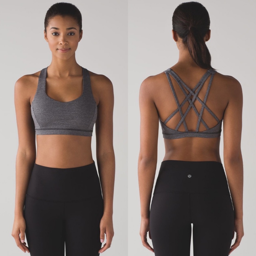 Lululemon Free to be Serene Bra Heathered Black Size 4